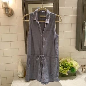 NWT Abercrombie & Fitch Blue Linen Romper S